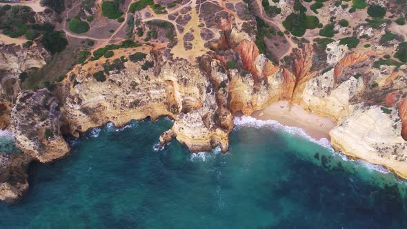 Flight Over Beautiful Mountains Near Ocean Shore