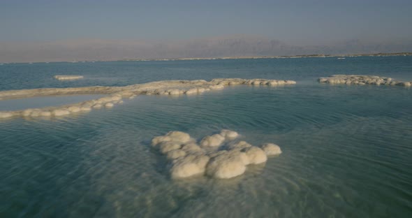 Dead Sea Salt,  Hover Over The Salt Of The Dead Sea In The Middle East Desert