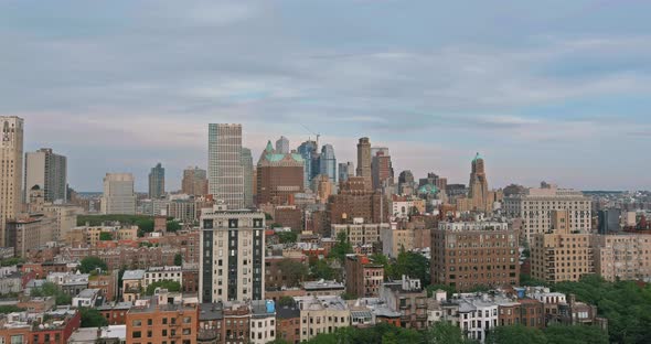 Aerial View of the Brooklyn Downtown Skyline Buildings in New York City of Panoramic Landscape alt