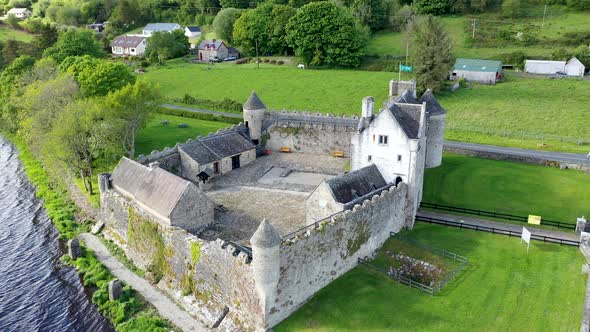 Aerial View of Parke's Castle in County Leitrim Ireland alt