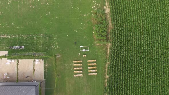 Drone fly over the wedding  and fields alt