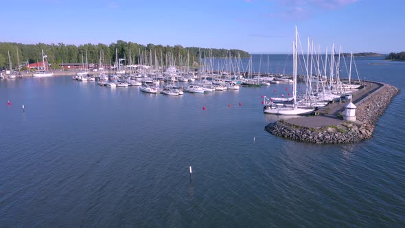 The Docking Area of the Boats in Baltic Sea in the Gulf of Finland alt