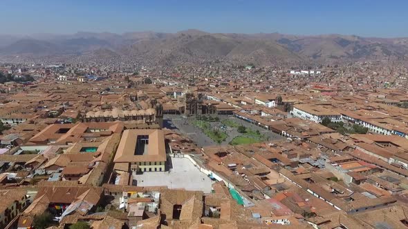 Cusco City in Peru Roof Top View