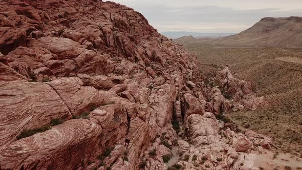 Slow Dolly Over Red Rock Canyon Las Vegas in the Early Morning Hours of the Day