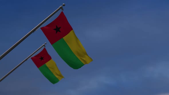 Guinea Bissau Flags In The Blue Sky - 2K