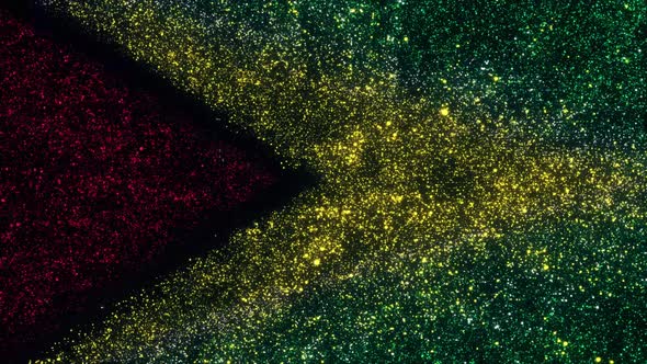 Guyana Flag With Abstract Particles