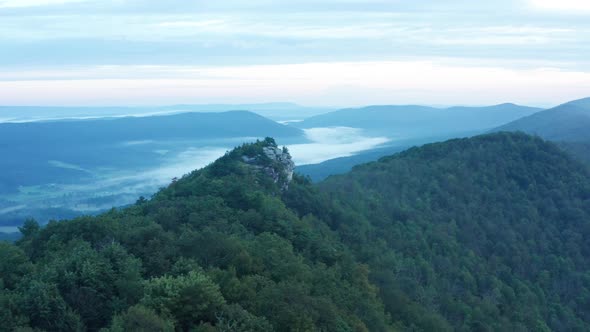 Big Schloss and Trout Run Valley - Virginia - Dawn - Aerial alt