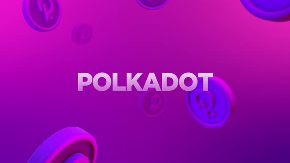 Polkadot Cryptocurrency Falling Coins Background Loop alt