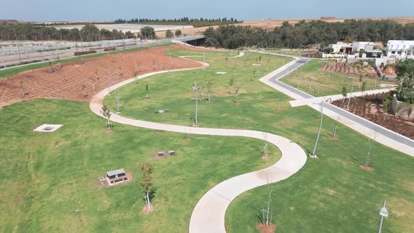 promenade at the noon, shot from above ,at southern district city in israel named by netivot alt