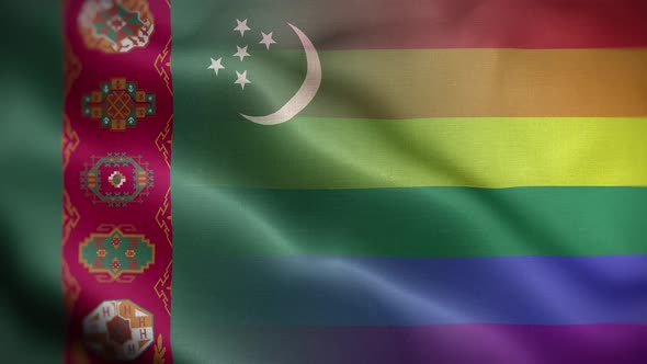 LGBT Turkmenistan Flag Loop Background 4K