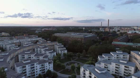 Aerial View of Apartment Buildings in Stockholm