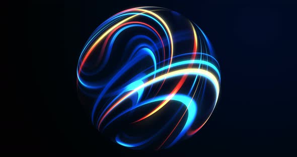 Abstract plasma ball, light rays for motion graphics. 4K loop.