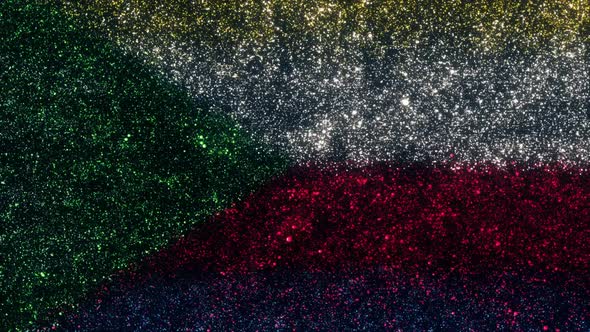 Comoros Flag With Abstract Particles