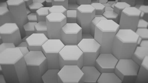 Puffy White Perspective Hexagon Background