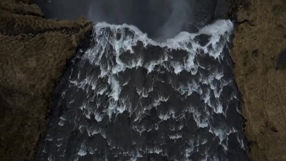 Aerial waterfall in Iceland