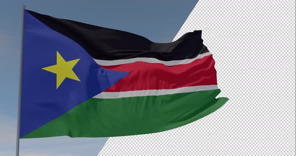 flag South Sudan patriotism national freedom, seamless loop, alpha channel alt