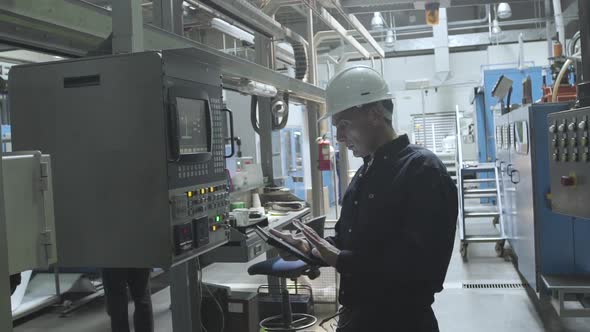 Engineer working in factory