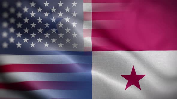 USA Panama Flag Loop Background 4K