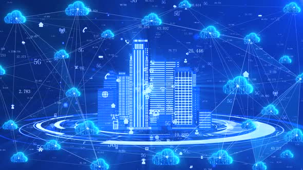 Smart City 5g Big Data Internet Of Things Cloud Service Network Data Link alt