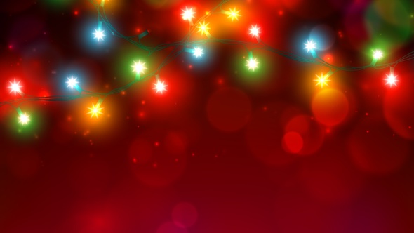 Animated Colorful Christmas Lights. Merry Christmas Happy New Year Holiday Greeting Card. Xmas alt