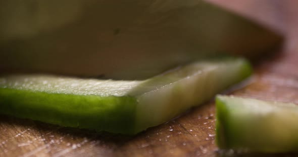 Cucumber slicing slowmotion