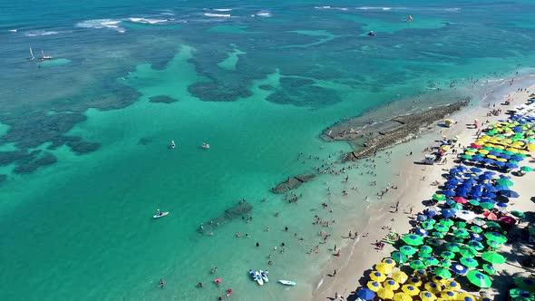 Northeast Brazil. Panorama landscape of beach natural pools. alt