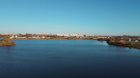 Pictures from the drone of the river Basivkut in Rivne Ukraine