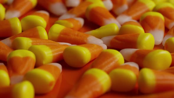 Rotating shot of Halloween candy corn - CANDY CORN  alt