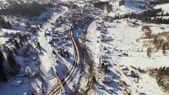 Travel By Rail in the Mountains in Winter