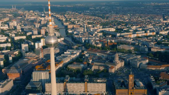 Cityscape of Berlin and Tv Tower alt