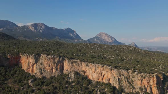 Beautiful Landscape Aerial View From Drone Over Olive Garden Camping Amazing Limestone Cliff Rocky alt