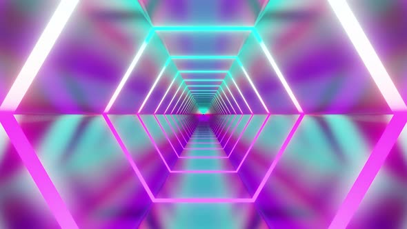 Hexagon Bright Tunnel Vj Loop 4K alt