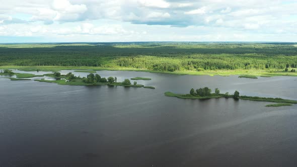 Top View of the Vileyskoye Reservoir in Belarus