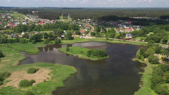 Lake in the Agrotown of Rakov Near Minsk Belarus