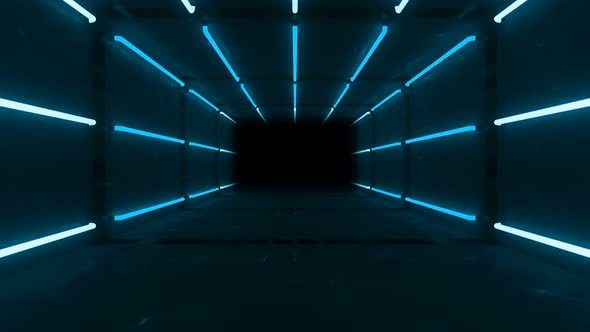 Blue Neon Tunnel