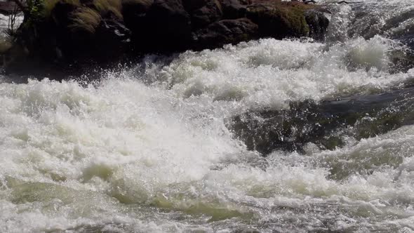 Slow Motion shot of the rapids in the Zambezi River above Victoria Falls alt