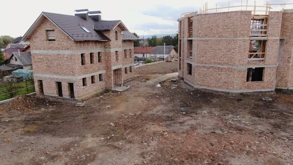 Aerial view of contraction of church