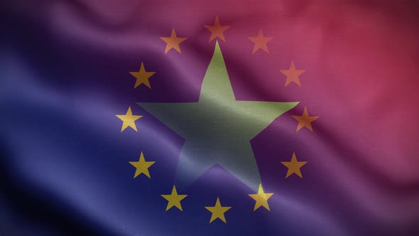 EU Vietnam Flag Loop Background 4K