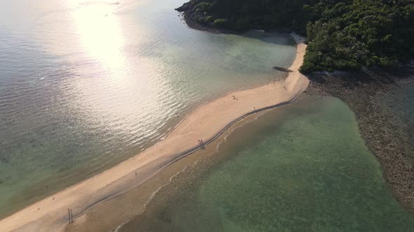 Aerial Drone View Koh Ma Island Ko Phangan Thailand. Exotic Coast Mae Haad Beach alt