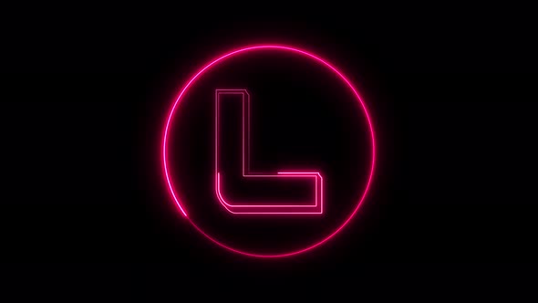 Glowing neon font. pink color glowing neon letter. Vd 483