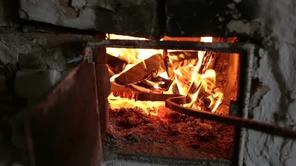 Fire in the Home Furnace, Stock Footage | VideoHive