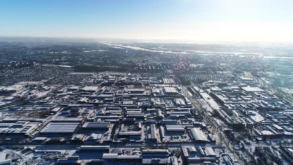 Aerial View Of A Huge Industrial Zone