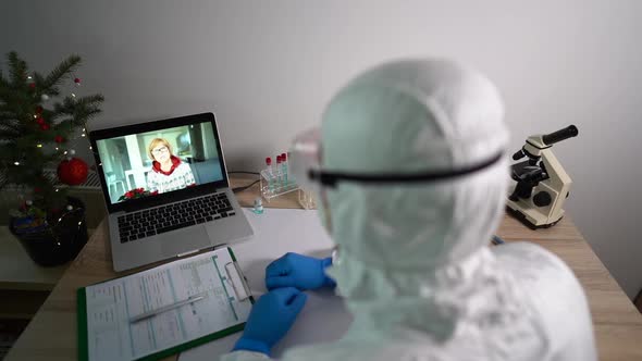 Concept of Christmas in the Hospital Vaccine Research for Covid19 a New Virus Strain alt