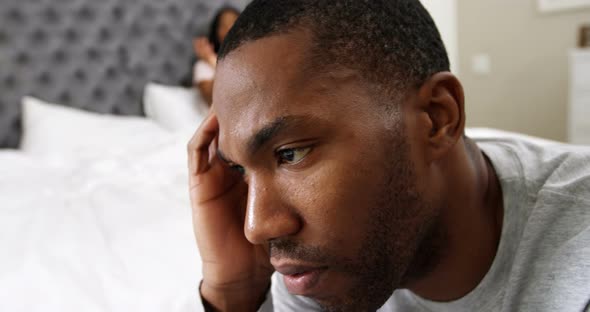 Couple arguing with each other in bedroom 4k alt