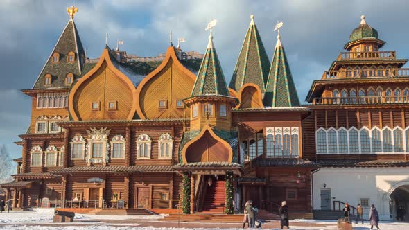The wooden palace of Tsar Alexei Mikhailovich. Kolomenskoye park, Moscow, Russia alt