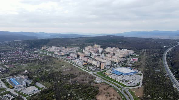 Aerial view of the Tahanovce housing estate in Kosice, Slovakia alt