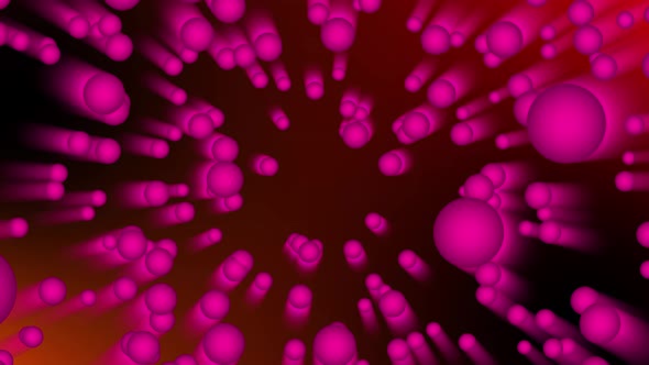 Pink color 3d ball movement in digital space. Vd 493
