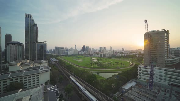 Aerial view of The Royal Bangkok Sports Club in Ratchadamri district, Bangkok Downtown