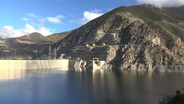 Arch Dam Full of Water at Limit Capacity alt