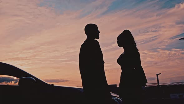 Couple Silhouette at Sunset alt